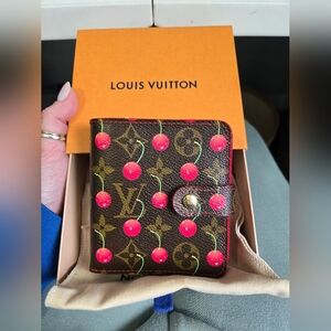 2005 Louis Vuitton x Takashi Murakami Cherry Monogram Wallet Vintage